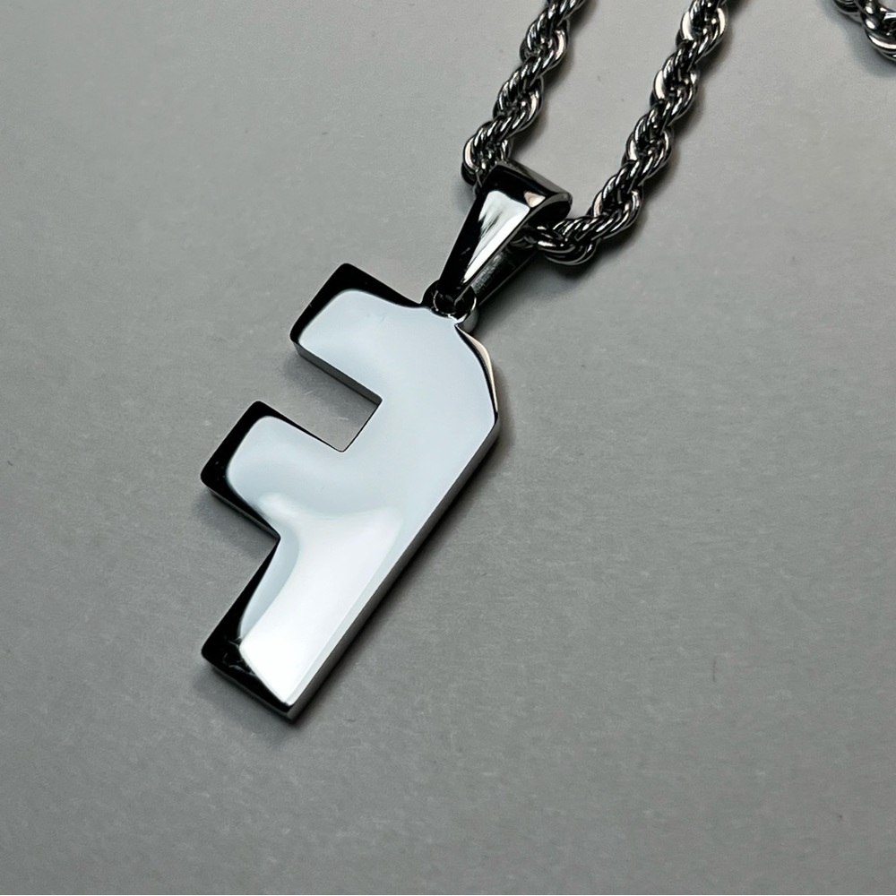 NEW F Initial Silver Rope Chain Necklace - Picture 6 of 7